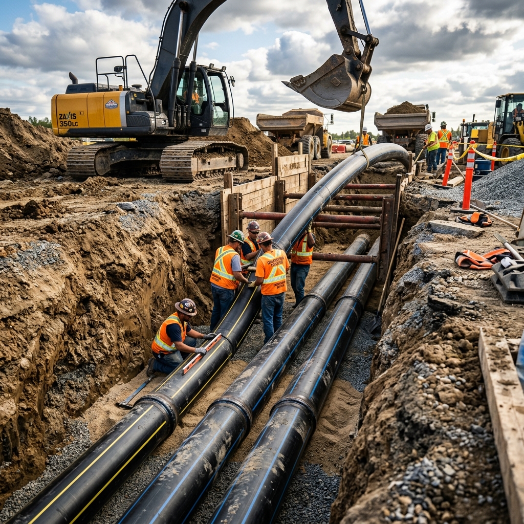 Underground Pipelines HDPE Piping